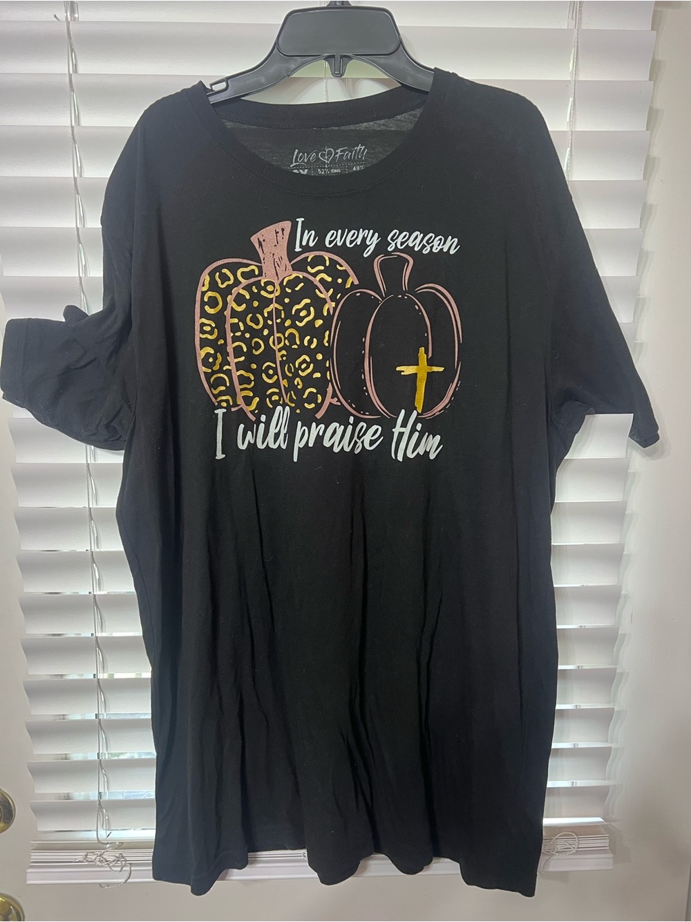 Love in Faith Graphic Tee - Black, Pink, Gold Accent